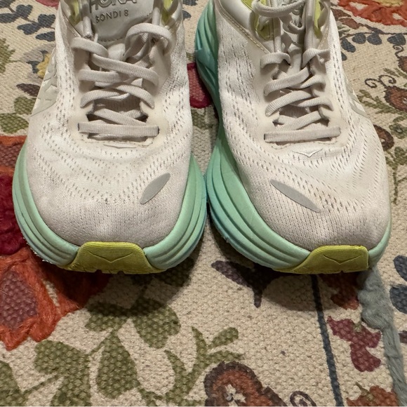 Hoka Women's White and Mint Athletic Shoes - Picture 8 of 11